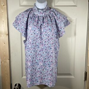 Floral Ruffle Sleeve Blouse